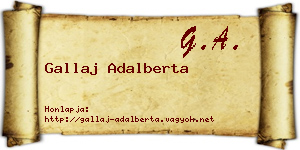 Gallaj Adalberta névjegykártya